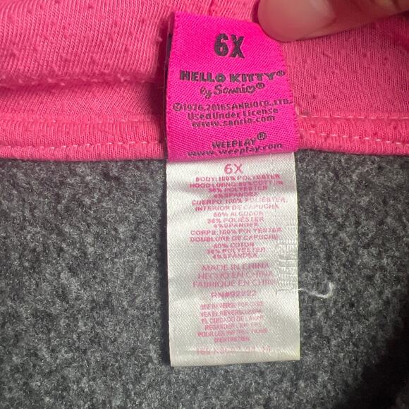 Hello Kitty Knit Sequin Zipper Front Enamel Pull Tab Jacket 2020 Size 6 - Picture 3 of 7